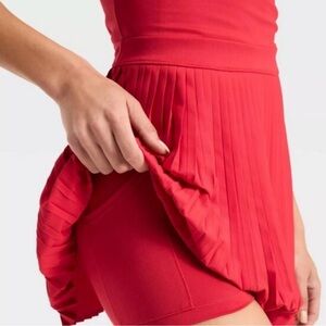 all in motion Red Pleated Mini Dress with Built-In Shorts